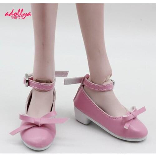 Adollya 7cm BJD Shoes For Dolls 1/3 Doll Accessories Bow Candy Colors Leather Shoe Buckle Doll Shoes Toys For Girls High Heels