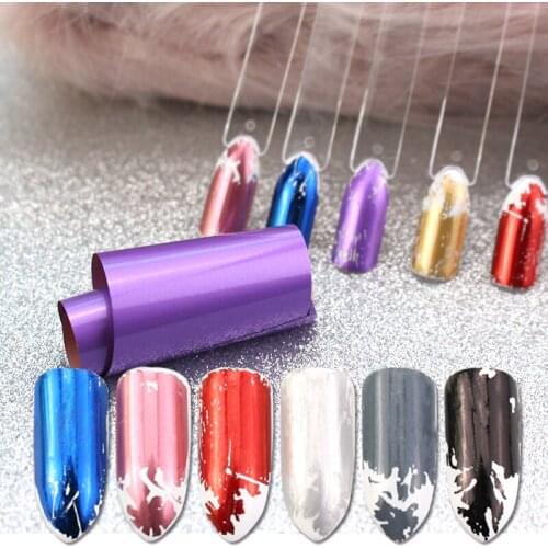 12Pc/Set Matte Nail Art Transfer Foils Laser Sky Paper Holographic Metallic Stickers Adhesive Decals Chromatic Nail Decoration