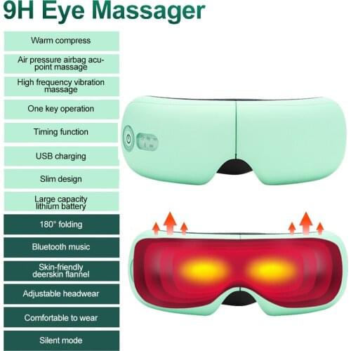 Rechargeable Bluetooth Eye Massager Foldable Smart Eye Massage Protector Air Pressure Heating Massage Relaxation Eye Care Tool