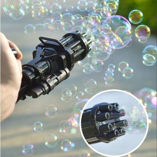 Gatling Bubble Machine Electric Bubble Gun Toy New Soapy Water Bubble Summer Outdoor Activities Indoor Wedding Bubble Kid Gift