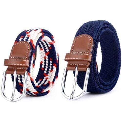 2020cinturón con hebilla de tejido para hombre y mujer, cinturón con hebilla de tejido, elástico, extensible, en 60 colores
