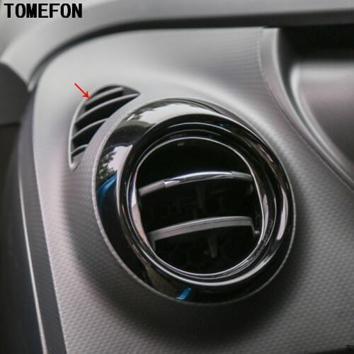 TOMEFON For Renault Captur 2013-2018 ABS Chrome Matte Glossy Upper Air Condition Vent Outlet Cover Trim Car Styling Accessories