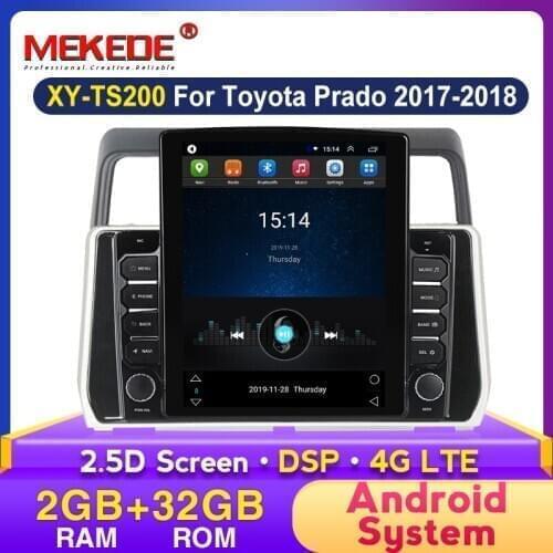 TOP! Tesla Car Radio Multimedia Video Player For Toyota Land Cruiser Prado 2017 2018 Navigation GPS Android DSP No 2 Din Dvd