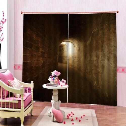Tunnel curtains 3D Blackout Curtains For Living room Bedding room Drapes Cotinas blackout curtains