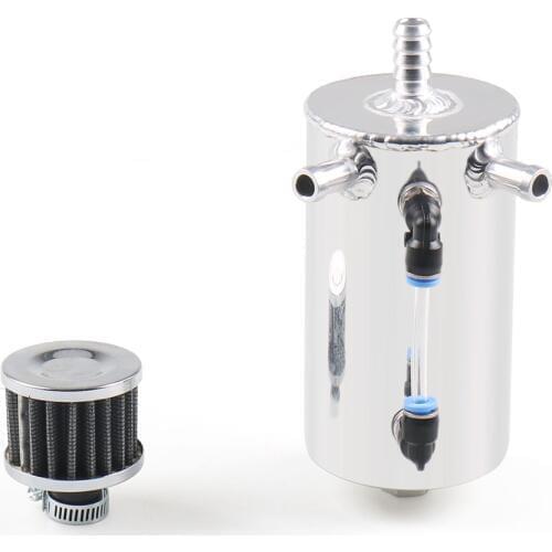 New Universal 0.5l Breather Tank&Oil Catch Can Tank With 12mm Breather Filter TT100962