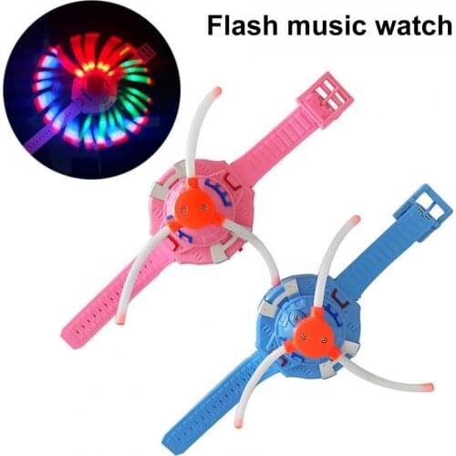 Rotating Children Toy Kids Flash Watch LED Luminous Electric Toys Windmill Flash Music Toy Creative Boys Girls Gifts