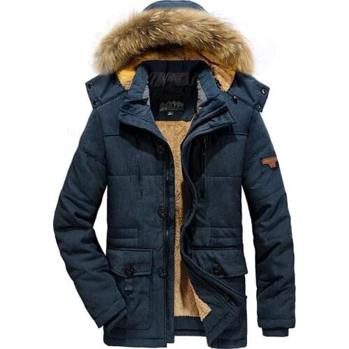 High Quality Men Winter Jacket Parkas Coat Fur Collar Fashion Thicken Warm Jackets Casual High Quality Large Size Mens Coat