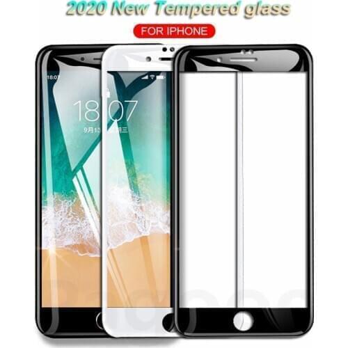 9D Curved Edge Tempered Glass On For iPhone 7 8 6 6S Plus SE Glass Screen Protector on iphone8 iphone7plus iphone8plus Film Case