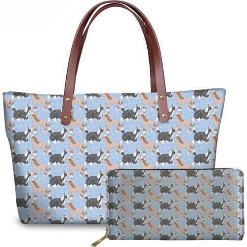 NOISYDESIGNS Shoulder Bags Women Chinese Crested Printing Handbags Ladies Top-Handle Bag for Travel Large Capacity Hand Tote Bag