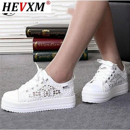 New Breathable Platform Flat Shoe Floral Summer Women Shoes Casual Lace Canvas Shoes Sapato feminino Casual Shoes