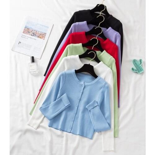 OUMEA Women Knitted Cardigans Long Sleeve Buttons Front Sweater Autumn Warm Basic Cardigan England Style Vintage Cardigan Tops