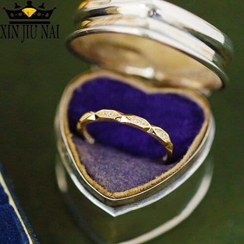 Girl Lovely Rings High Quality Golden AAA Cubic Zirconia Wedding Ring Lady Brand Engagement Party Jewelry Wholesale Lots Bulk