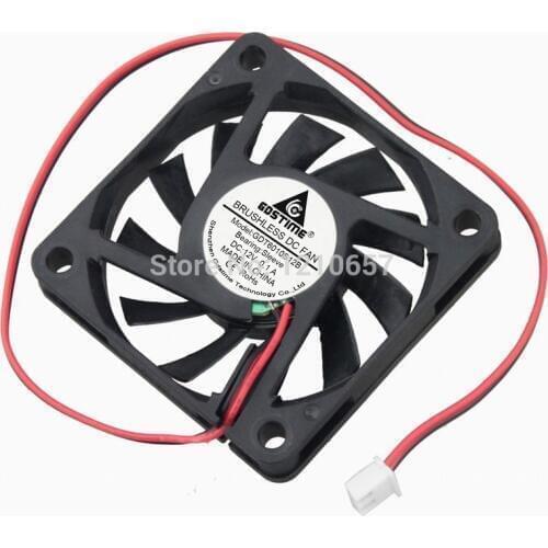 2 PCS LOT Gdstime 60mm 60x10mm 6cm DC 12V 2Pin Brushless Cooling Exhaust Fan
