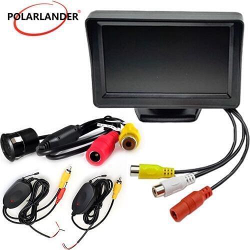 4.3 Inch TFT LCD Rear View Monitor Pocket-sized 18.5mm 8led Rearview Car Camera Video Transmitter & Receiver Kit