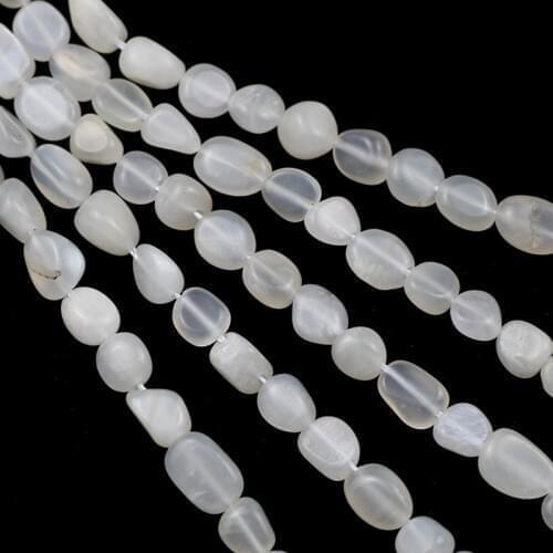 4~7mm Irregular Natural White Moonlight Stone Beads Loose Spacer Beads For DIY Jewelry Making Bracelets Accessories 15Inches
