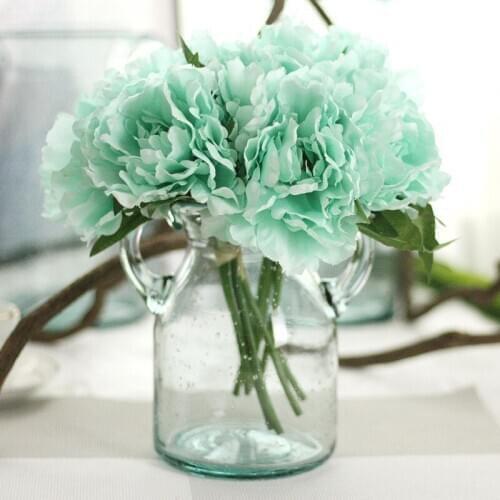 5 Heads Artificial Flower Hydrangea Peony Bridal Bouquet Silk Flower For DIY Home Party Decoration P10
