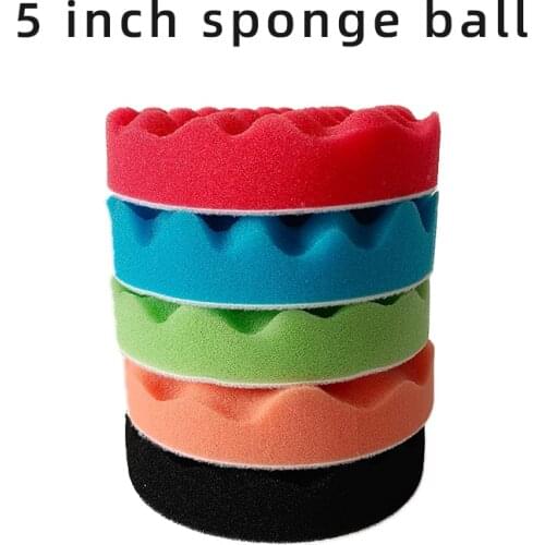 5Pcs 5 inch Car Polishing Waxing Sponge Wheel Polishing Disc Kit Set Sponge Disc Pad For Car Polisher Polishing Buffing Auto