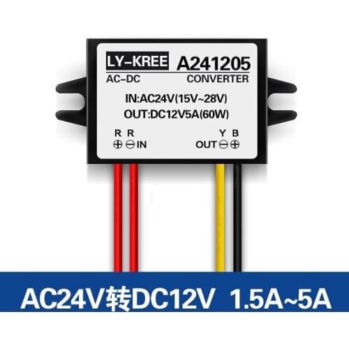60W AC24V to DC12V 5A AC-DC Conversor AC/DC 16V-28V to DC 12V Voltage Regulator