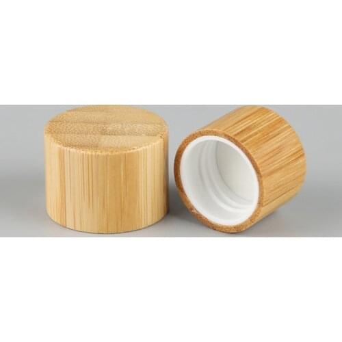 Cosmetic bottle bamboo cap original ecological wood lid plastic glass bottleEco friendly cover 18mm 20mm 24mm Neck diameter