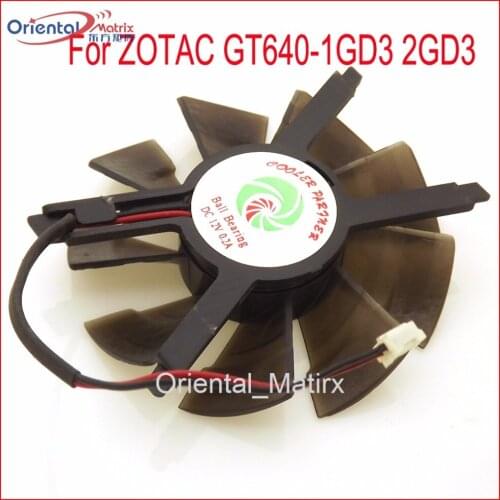 Free Shipping Ball Bearing 77mm DC12V 0.2A Clooer 2Pin For ZOTAC GT640-1GD3 2GD3 Graphics Card Cooling Fan