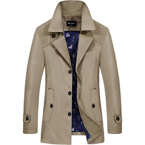 Brand Male Overcoat Long Jacket Men Coat Mens Trench Coat Trenchcoat Masculina Windbreaker Outwear Cotton Fabric Trench