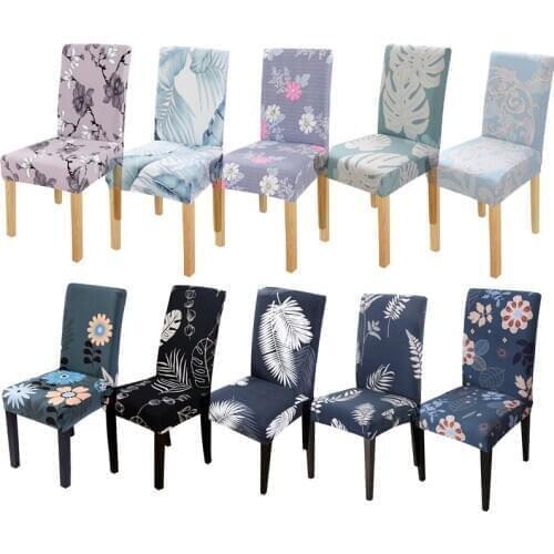 Spandex Stretch Chair Cover Flower Printed Removable Elastic Slipcovers Chair Covers For Wedding Banquet Hotel Restaurant
