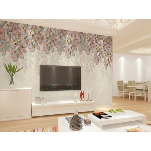 Custom papel DE parede floral, nostalgic flowers murals for the sitting room the bedroom TV setting waterproof vinyl wallpaper