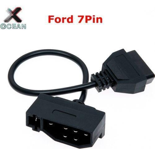 For Ford 7Pin to OBD2 16Pin Cable Converter For Ford 7 Pin to DLC Lead OBDII 16 Pin Female Connector Transfer OBD