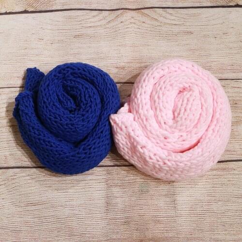 Clearance!Handknit Cotton Stretch Wraps for Newborn Photography 60x30cm Baby Photo Props BABY SHOWER GIFT
