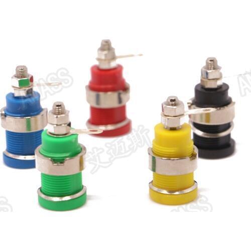 10pcs Amass 4mm Banana Socket/panel pure copper High Voltage safety sheath Terminal Female hole Head