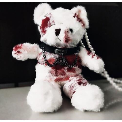 Gothic Blood Bear Lolita Halloween Dark Fashion Chain Strap Crossbody Bag