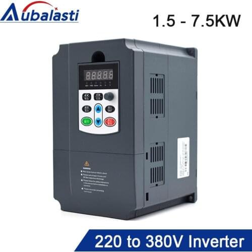 Aubalasti VFD Inverter 1.5kw 2.2kw 3kw 4kw 5.5kw 220V to 380V With CNC Spindle Motor use for cnc router milling machine tools