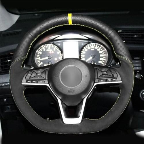 DIY Anti-Slip Wear-Resistant Steering Wheel Cover For Nissan Qashqai X-Trail Juke Micra Serena 17-20 Car Interior Decoration