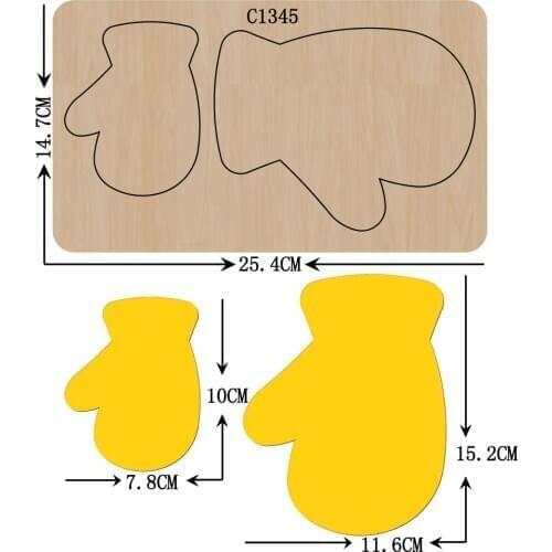 New gloves Wooden die Scrapbooking C-1345 Cutting Dies Multiple sizes