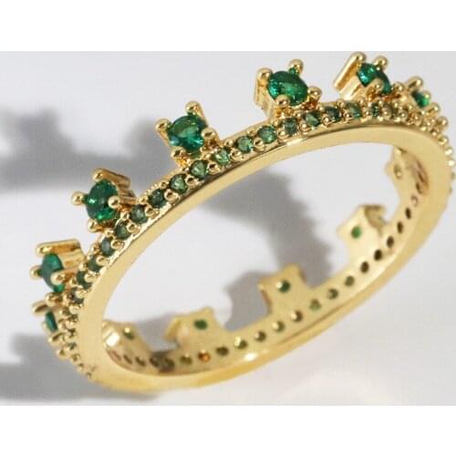 NEW Fashion Design High Quality Mutilcolor Round CZ Zirconia Crown Open Adjust Rings for Women Jewelry Gifts