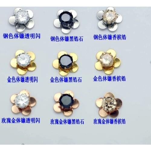 Wholesale 5mm cubic zircionia stud earrings flower cz earrings mix 3 colors 180pcs 2013 new hot sale gifts for girl women