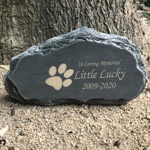 Personalized Pet Memorial Stone Mountain Shape Pet Grave Marker Tombstone Garden Stone Customizable Name&Date For 25-48 Patterns