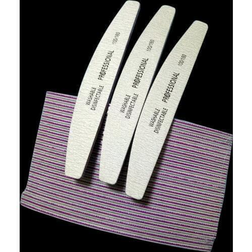 EasyNail 25pcs Boat shape Emery Professional Nail File 100/180 Manicure Art Nail File Nail Tools Cuticle Remover Buffer Nail Art