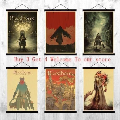 Bloodborne Game Poster Vintage poster retro poster Painting Home Room Decor Kraft paper Wall stickers