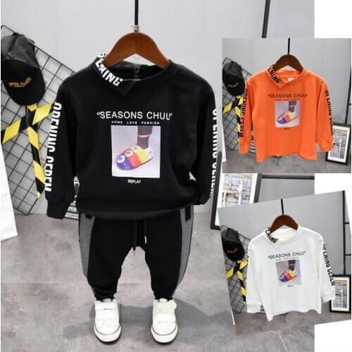 Toddler Baby Boys Casual Knit Tracksuit Children Boys t-shirts Pants 2Pcs boys Set Sport Suit Spring Autumn Boys Clothes 2-7T
