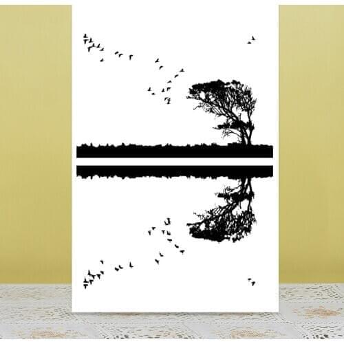 AZSG Landscape Painting Clear Stamps For DIY Scrapbooking/Card Making/Album Decorative Silicone Stamp Crafts