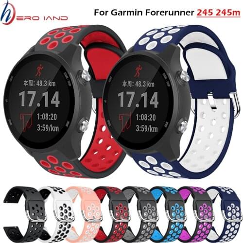 20mm Silicone Watch Band For Garmin Vivoactive 3 Replacement Wrist Strap For Garmin Forerunner 245 245M 645 Smart Watch Bracelet