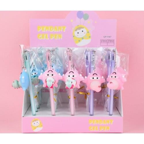 20 pcs/lot Kawaii Unicorn Dinosaur Pendant Gel Pen Cute 0.5mm black Ink Signature Pens Promotional Gift Office School Supplies