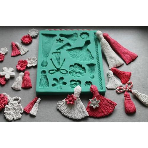 Silicone Mould Tassel Shape Sugarcraft Cake Decorating Fondant Mold Food Grade Forcake Decorations PRZY Eco-friendly 54125
