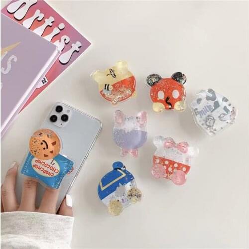 Disney Minnie Mickey Quicksand mobile phone folding stand is suitable for iPhone12 X Xiaomi Huawei is suitable for all smartphon