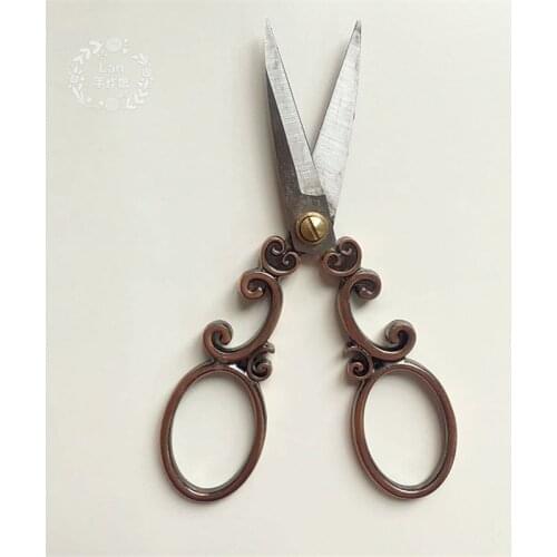 High Quality Retro Gold Silvcer Carving Scissors Antique Embroidery Cross Stitch Sewing Cutting Tool Tailor Home Office Cutter