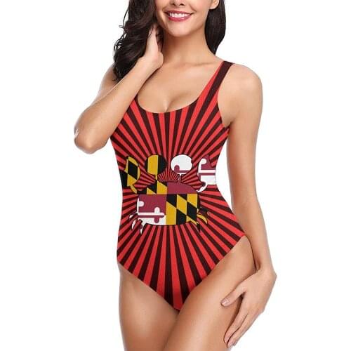 Maryland Flag Crab Womens Swimsuit Sexy Bathing Suit Swim Dress Fashion Swimsuits plus size