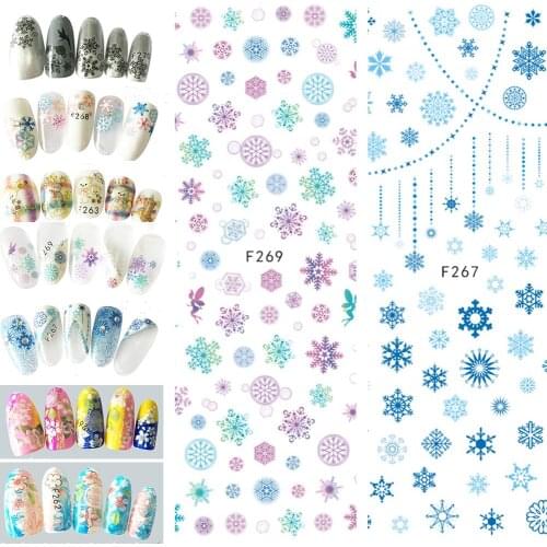 1 Sheet Snowflake Flower Decals Nail Art Stickers Tips DIY Manicure Decoration