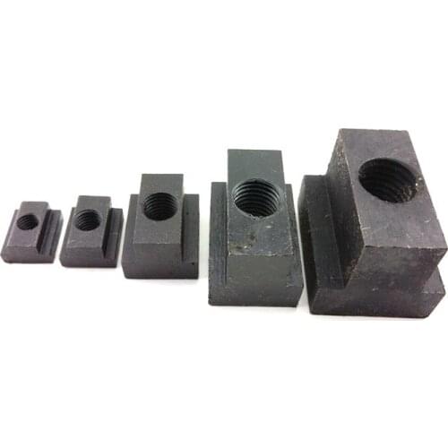 10pcs M6/M8/M10/M12/M14/M16 Threads Oxide Finish T-Slot Nuts 45 Steel T-slot Plate In Machine Tool Tables