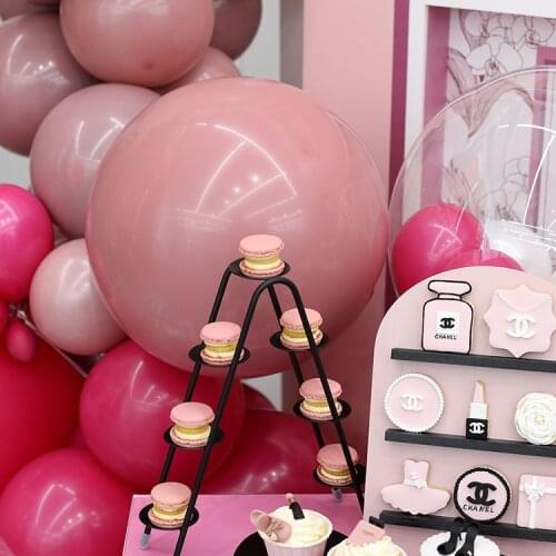 10pieces Cake Stands Set Black/Pink Dessert Table Metal Cupcake Trays Home Decoration Photography Party Suppliar